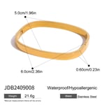 Colore oro / 1 pezzo semplice classico stile geometrico forma bracciale da donna in acciaio inossidabile placcato Colore oro  Immagine7